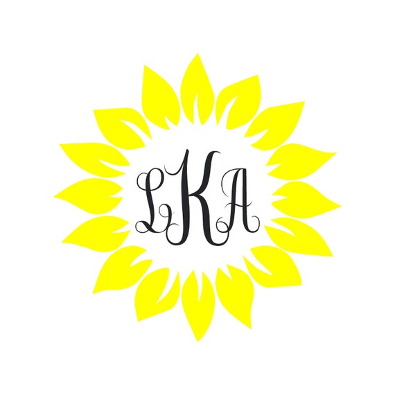 Download Set of 2 : Sunflower Monograms // Vinyl Decal from ...