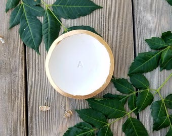 Personalized Initial Ring Dish, Trinket Dish, Ring Holder, Earring Holder, Bridesmaids Gift, Gift for Her, Gift for Friends, Birthday Gift