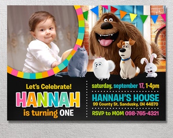 The Secret Life of Pets Invitation, Secret Life of Pets Birthday Invites, Pets Party Invite, Card Printables, Movie Printable Invitations