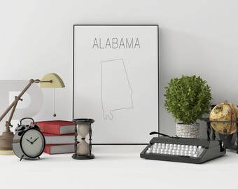 alabama map | etsy alabama map | etsy