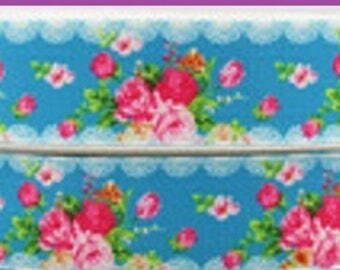 1 x Metre, FLOWERS, 7/8, 22mm, Garden, Grosgrain. Ribbon
