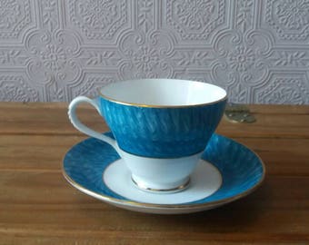 Royal Imperial tea cup, blue tea cup, vintage tea cup and saucer, country style wedding, afternoon tea
