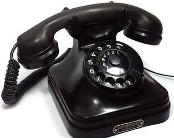 Working Vintage Rotary Phone, 1930s, Vintage telephone, Bakelite phone, antique phone, Hungarian telephone, Bakelite Telephone, Rotary phone