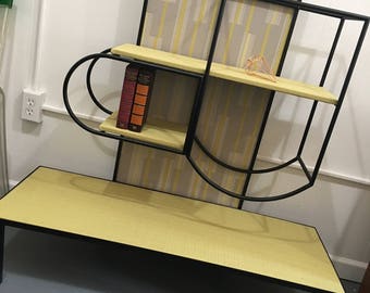 Vintage Mid Century Modern Iron Metal Shelving Unit