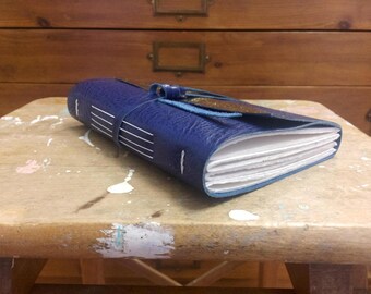 Blue Gold handmade journal notebook sketchbook