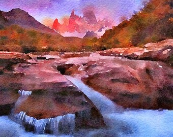 Patagonia Original Watercolour Painting Q325