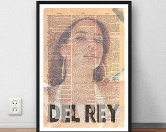 Lana Del Ray ARt poster print wall decor moc dictionary page printable digital download