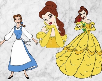 Beauty and the Beast silhouette clipart Digital silhouette