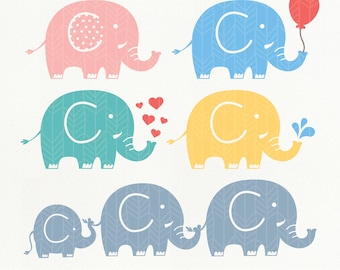 Elephant SVG Files, Elephant dxf, png, eps, Silhouette Studio, Cutting File