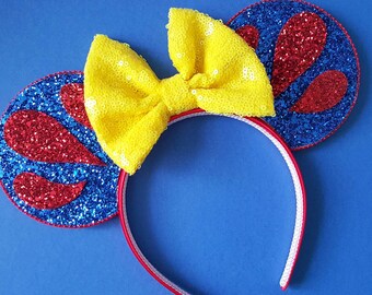 Snow White Mouse Ears || Snow White Mickey Mouse Ears || Seven Dwarfs Mouse Ears|| Mouse Ears Headband | Mickey Ears