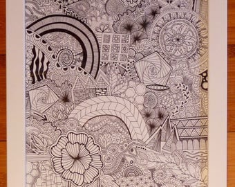 Decorative design: hand made Zentangle