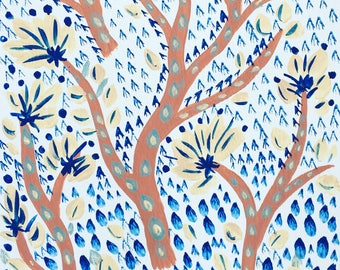Bronze and blue branches original painting