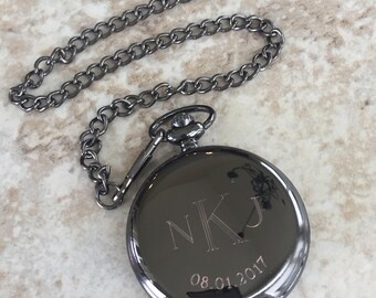 Engraved Pocket Watch. Personalized Fathers Day Gift. Corporate Gift. Promotional Gift. Groomsmen Gifts. Pocket Watch. Groomsman Gifts.