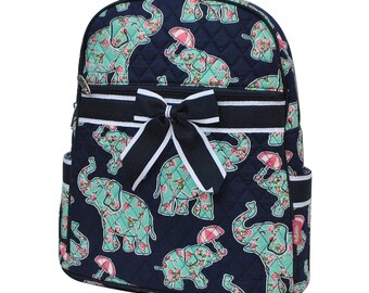 Baby Elephant Quilted Backpack - Paisley Elephant Backpack - Diaper Bag Backpack - Personalized Backpack - Monogrammed Backpack - Embroidery