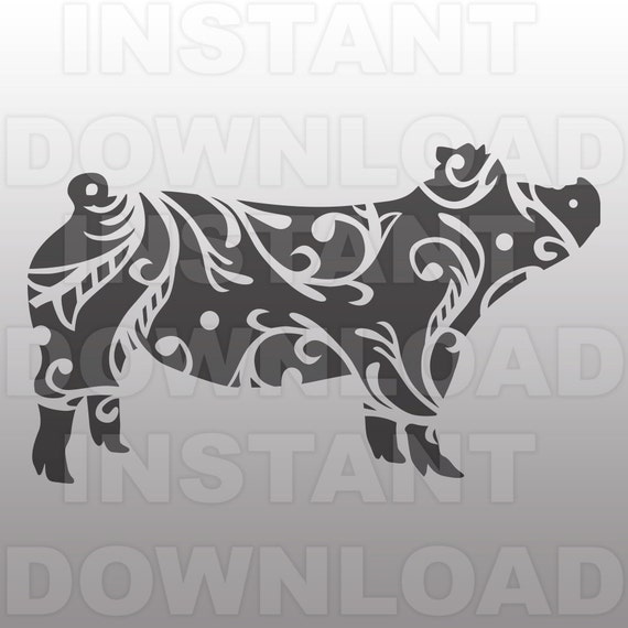 Download Fancy Decorative Ornate Show Pig SVG FileStockshow SVG