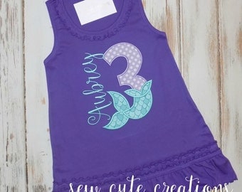 Mermaid Birthday Dress, Mermaid Tail Dress, Mermaid Tail Birthday Dress, Mermaid outfit, Mermaid birthday outfit, sew cute creations