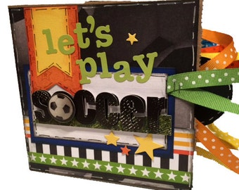 Soccer Scrapbook - Mini Sports Scrabook - Let's Play Soccer Sports Paper Bag Album
