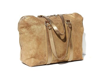 Vintage Heavy Leather weekender Travel Bag