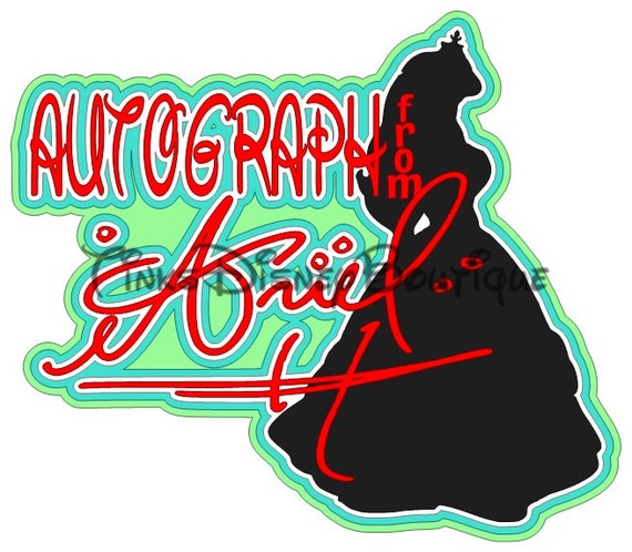 Download Disney SVG Princess Ariel Autograph Title Scrapbook ...