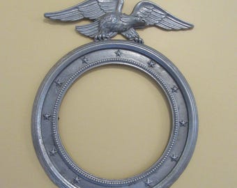Nice round federal style eagle topped metal frame