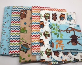 SUMMER Sale - Hooty Hoot Returns - Remnant Bundle #56 - Doohikey Designs for Riley Blake Designs