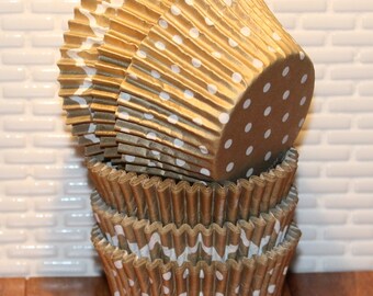 Gold Sheen Assorted Cupcake Liners (Qty36) Gold Cupcake Liner, Gold Polka Dot Cupcake Liner, Gold Quatrefoil Cupcake Liners, Gold Baking Cup
