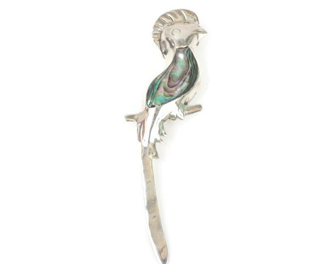 Sterling & Abalone Bird Brooch Mexican Taxco Vintage