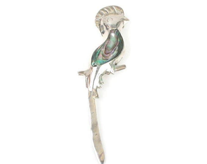 Sterling & Abalone Bird Brooch Mexican Taxco Vintage