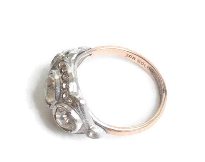 Art Deco Crystal Ring Gold Filled Sterling Uncas