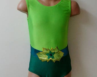 Poison Ivy Inspired Leotard. Toddlers Girls Gymnastics Leotard. Performance Poison Ivy Costume. Dancewear. Size 2T - Girls 12