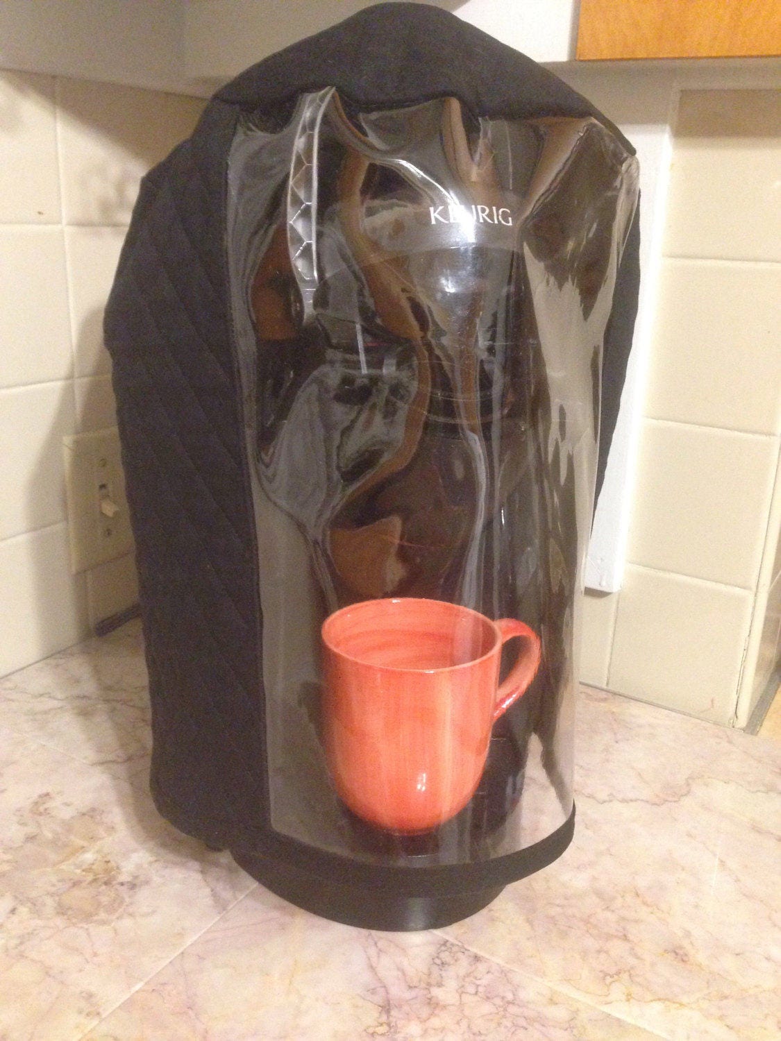 Coffee Maker Cover for Single Cup Pod Brew Machine in Black