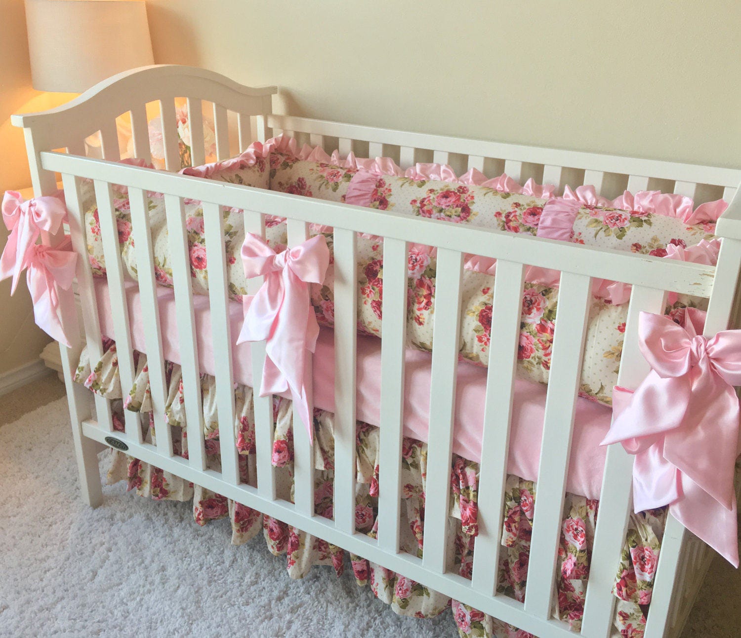 Rambling Roses Bedding Sets for Baby Girl Pink Crib Set