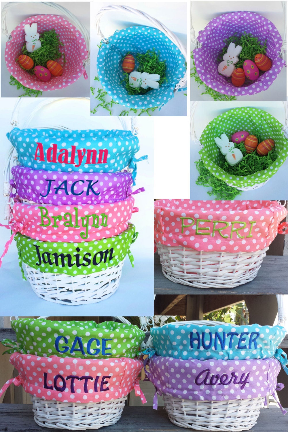 Personalized Easter Basket Easter Baskets Folding Handle