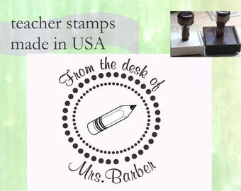 Unique Teacher Book Stamp Personalized Teacher Self ink Custom Made Return Address Rubber Stamp great gift