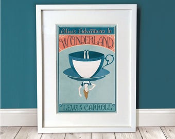 Alice In Wonderland Wall Art / Alice In Wonderland Print / A3 Art Print / Gift Idea / Wall Art / Wall Décor / Literary Gift / Home Decor