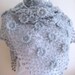 Gray Fashion - Floral Grey Shawl - Shiny Flowers, Daisies Triangle Scarf - Gift for Her - Ready to Ship