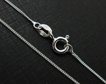 Sterling silver Necklace Chain- Tiny Curb-Finished Necklace for Pendant - 18 inches- Silver Chain Necklace -Sku: 601001