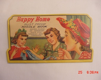 Vintage Happy Home Rust Proof Needle Book 17 - 542