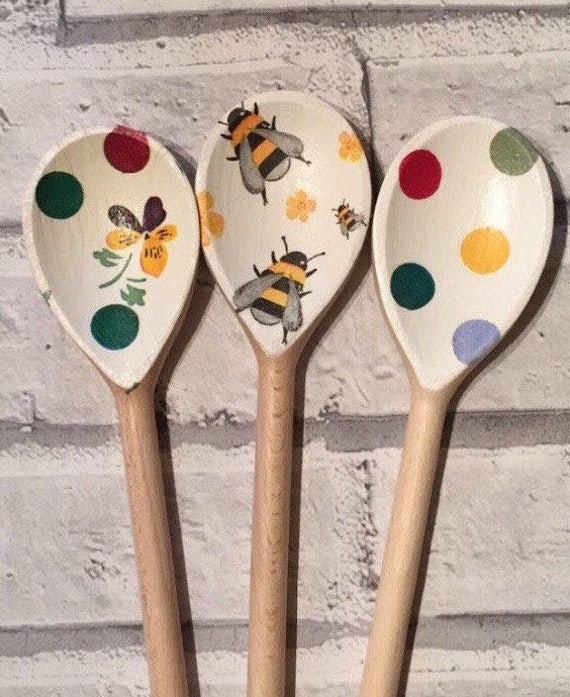 Decorative Decoupage Wooden Spoons using Emma Bridgewater