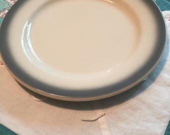 Vintage Gray Band Dinner Plate Homer Laughlin Made in The USA #4150