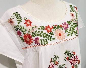 Mexican style hand embroidered blouse