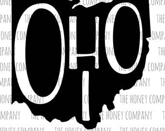 Ohio SVG PNG DXF State Outline Instant Download Silhouette Cricut Cut Files Cutting Machine
