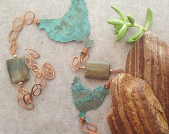 Chicken Wind Chime - Copper Wind Chime - Green Chicken Chime - Wind Chimes - Chicken Lover - Hen Lover - Gift for her - Garden decor