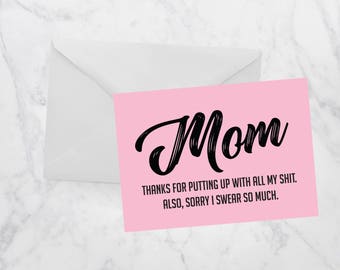 Printable Mother's Day Card Funny Comical Silly Joke