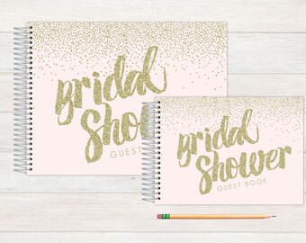Bridal Shower Guest Book, Bridal Shower Guestbook, Bridal, Custom GuestBook, Personalized GuestBook, Bridal Shower Registry Book, glitter