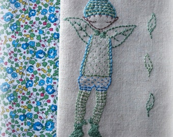 Blue pixie  boy hand embroidery pattern