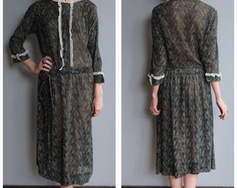 1920s Dress // Daisy Voile Dress // vintage 20s dress
