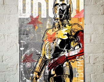 Star Wars Poster - C3PO - Star Wars Patent, Art Print, C3PO print, Fan Art, pop art, Illustration, Star Wars Art, Star Wars Gift