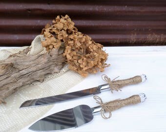 Rustic Wedding Cake Server Set