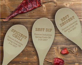 Rustic Cooking Contest Wooden Spoon Prize, Personalized Cook-Off Cooking Awards, Best Dessert Award, Best Dip Prize SP0206